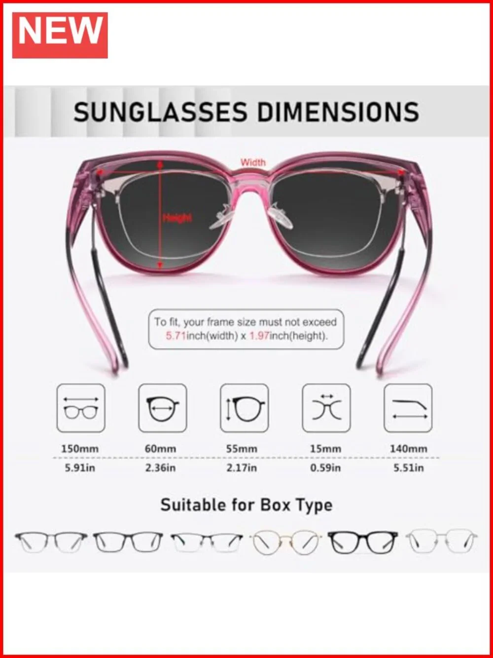 Polarized Fit Over Glasses Sunglasses Women UV400 TR90